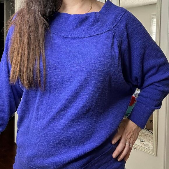 Free People We the Free Egyptian Blue Palisades Off the Shoulders sweater XS - Picture 3 of 8